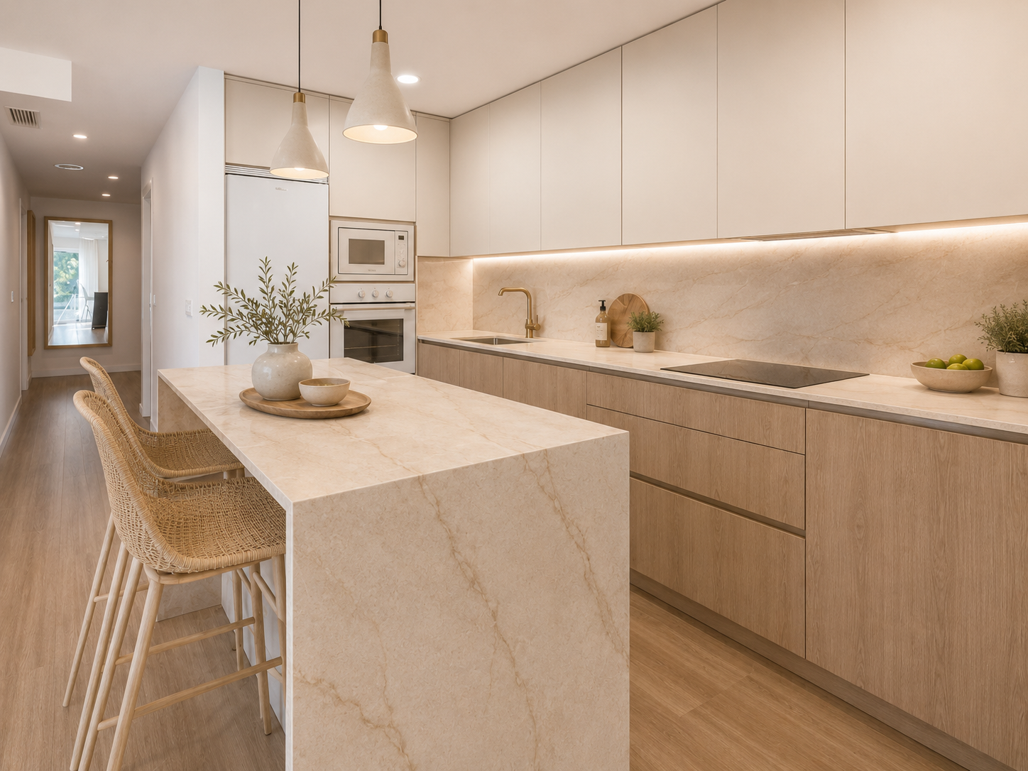 Cocina equipada del apartamento Aguacate Beach.