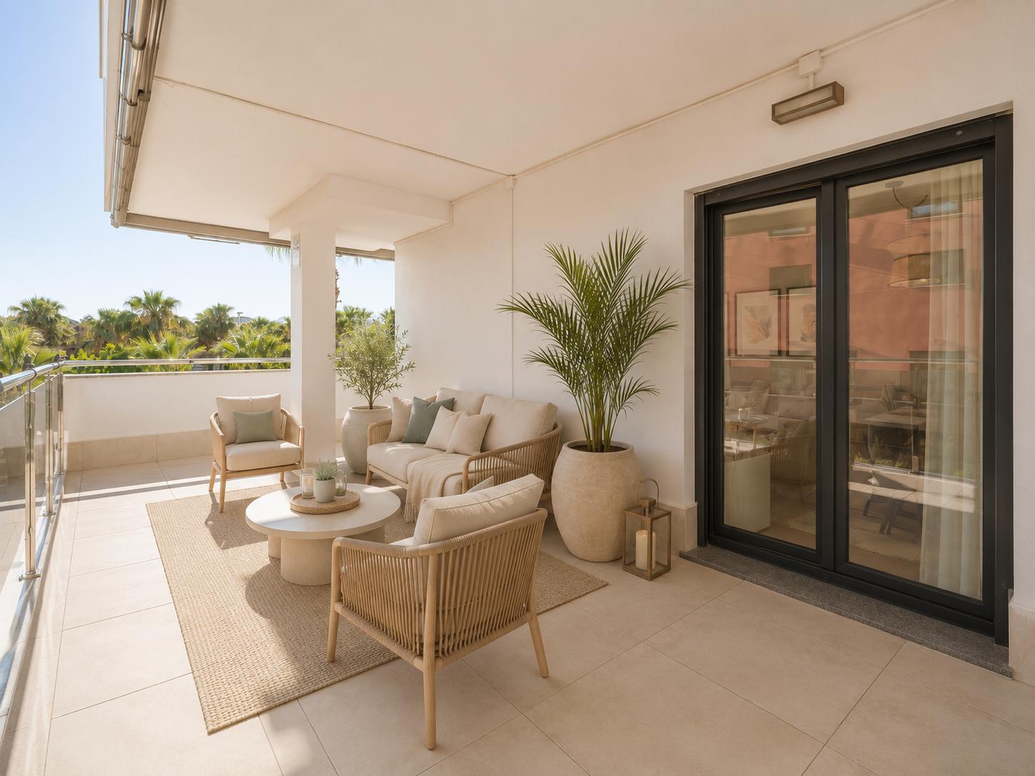Terraza privada del apartamento en Playa Granada.