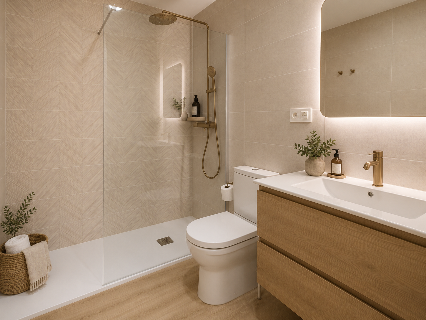 Baño moderno del apartamento Aguacate Beach.